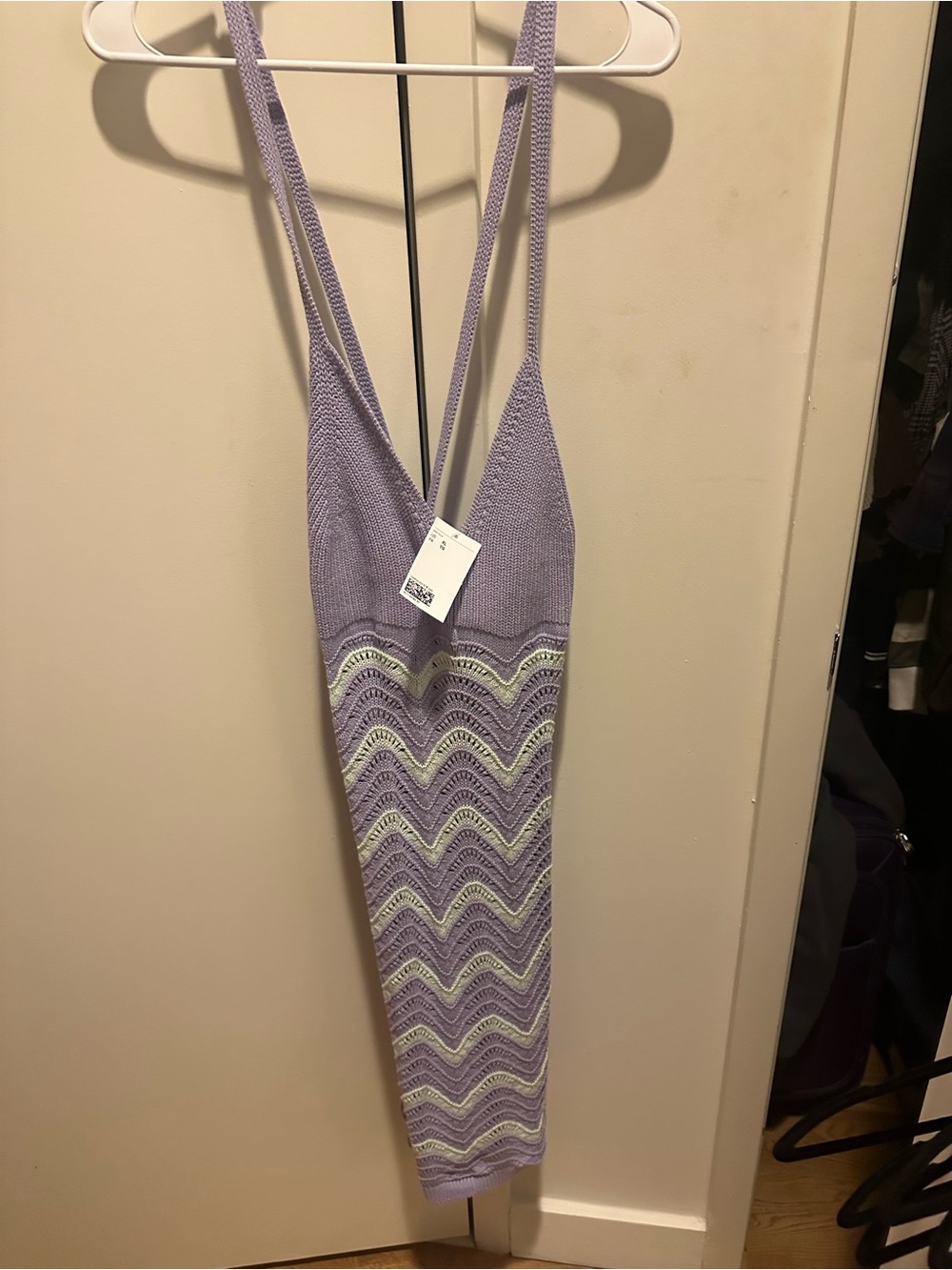 🆕 H&M Lavender Crochet Knit Slip Dress/Beach Cover Up